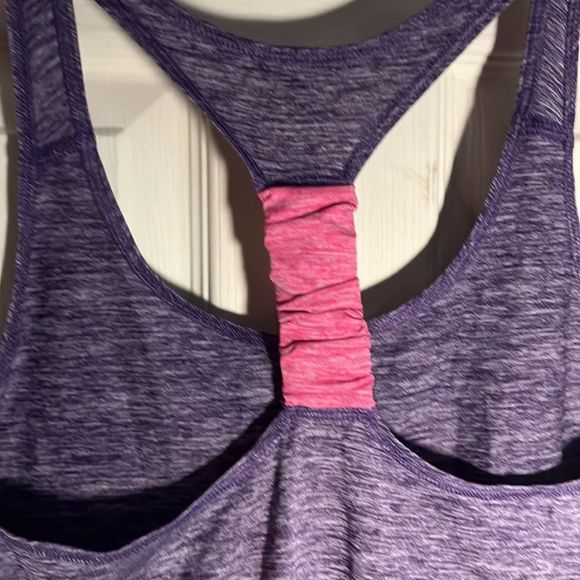 Avia Women’s ActiveWear Racer Back Tank Top Purple With Hot Pink Back Strap - Picture 5 of 7